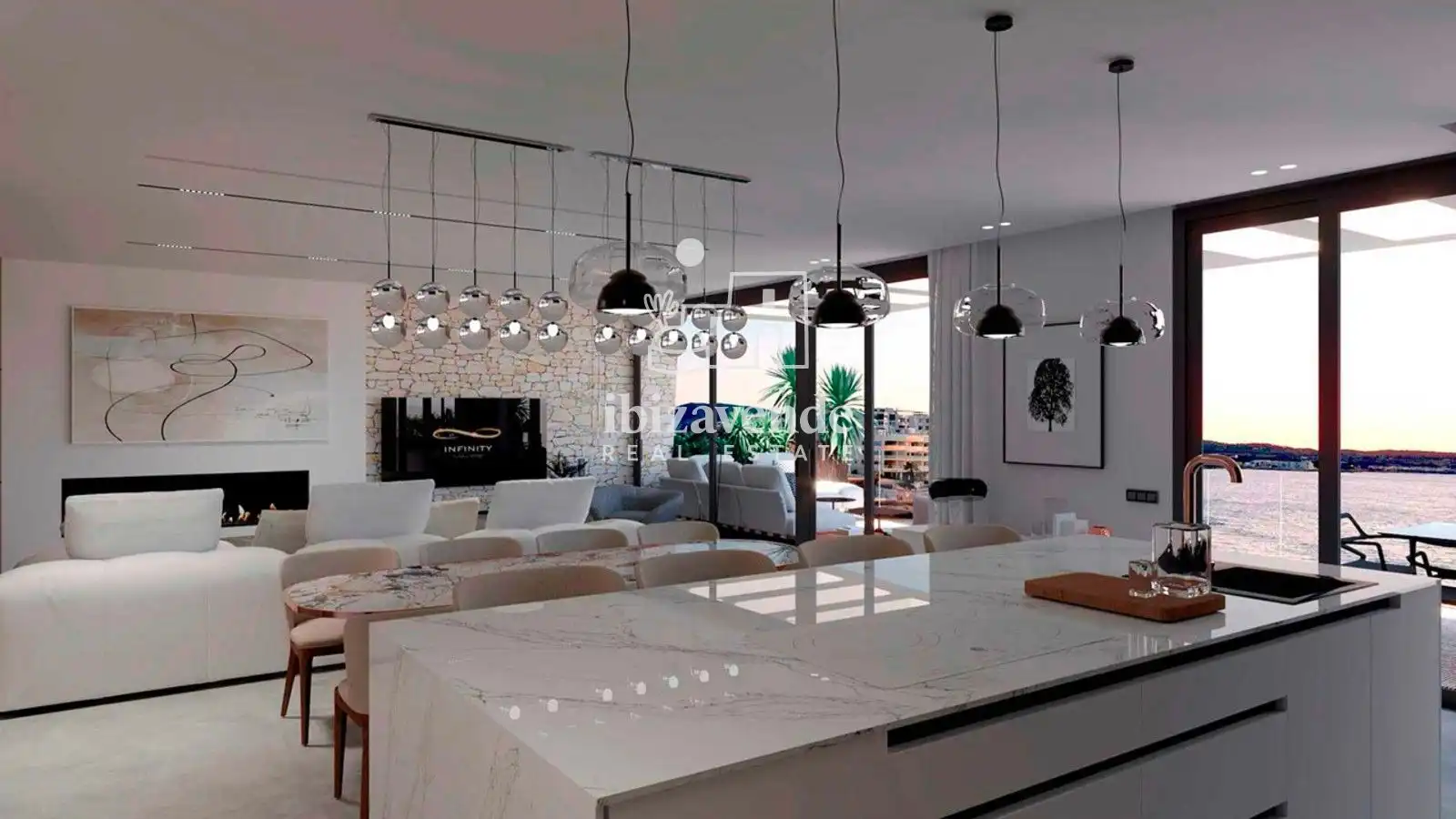 Living room of Flat for sale in Sant Antoni de Portmany  with Heating, Terrace and Swimming Pool