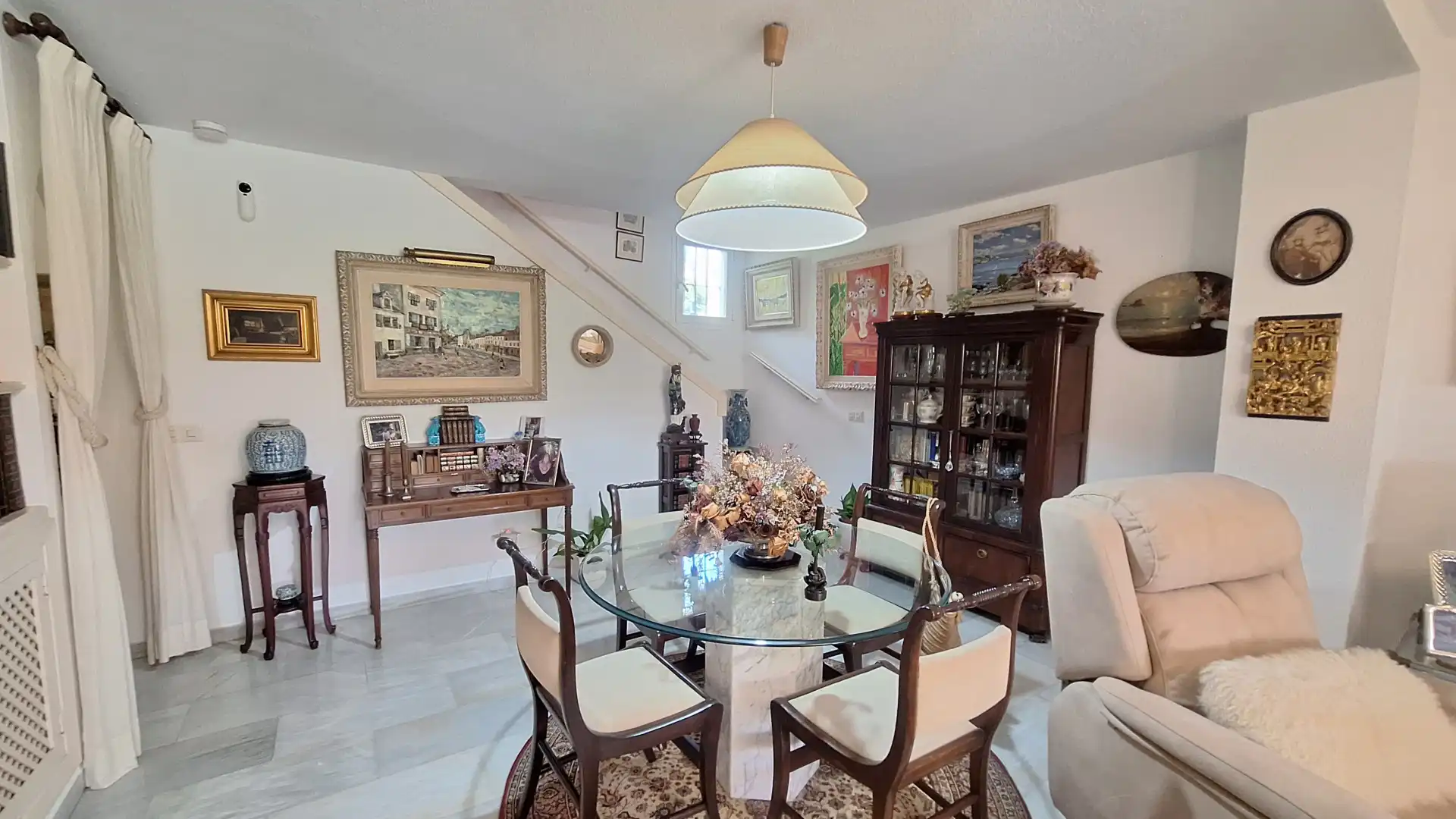 Dining room of Detached homes for sale in Estepona  with Air Conditioner, Terrace and Swimming Pool