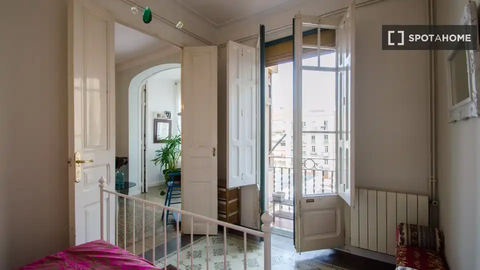 Schlafzimmer von Wohnung zur Miete in Barcelona mit Klimaanlage, Heizung und Möbliert