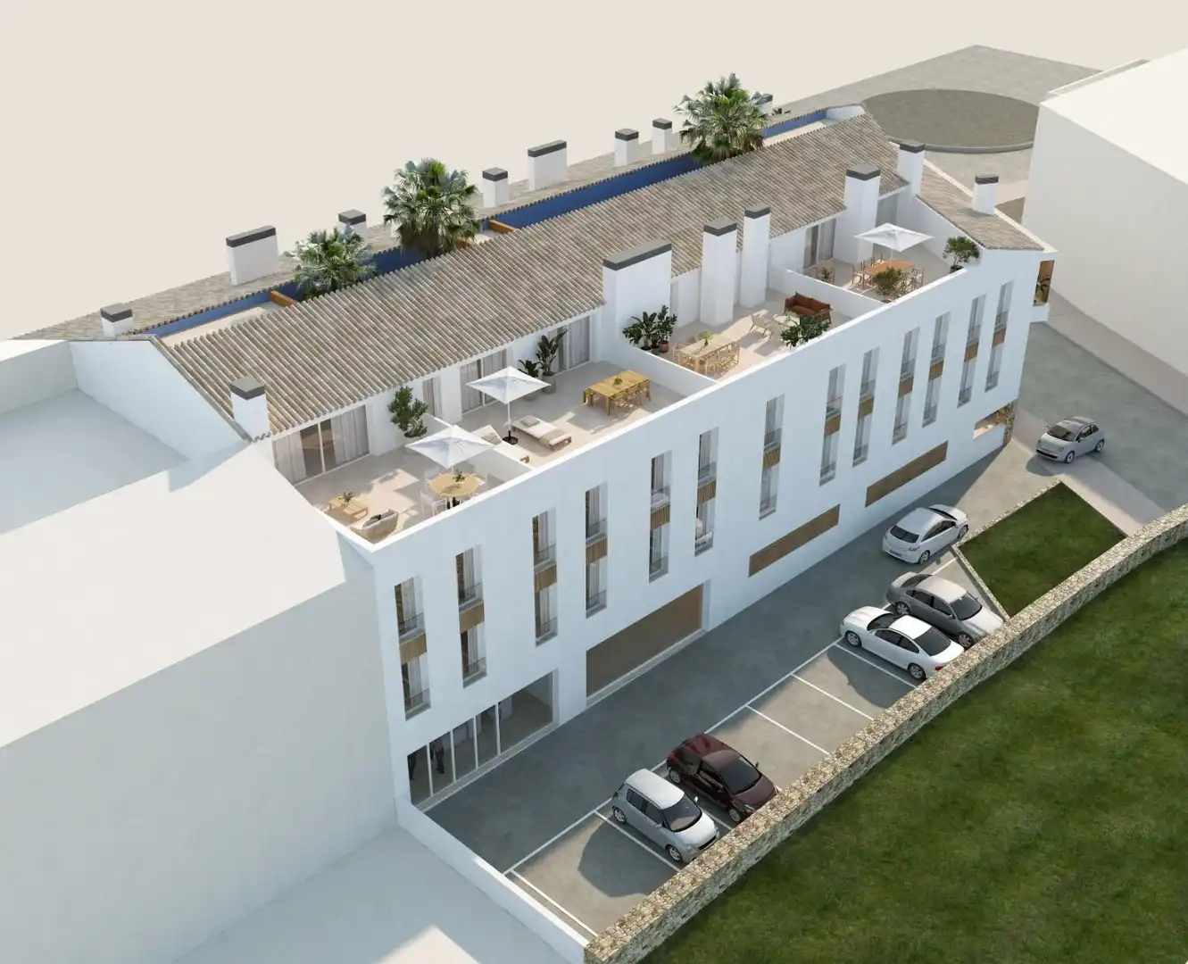 Exterior view of Flat for sale in Es Mercadal  with Air Conditioner, Terrace and Community pool