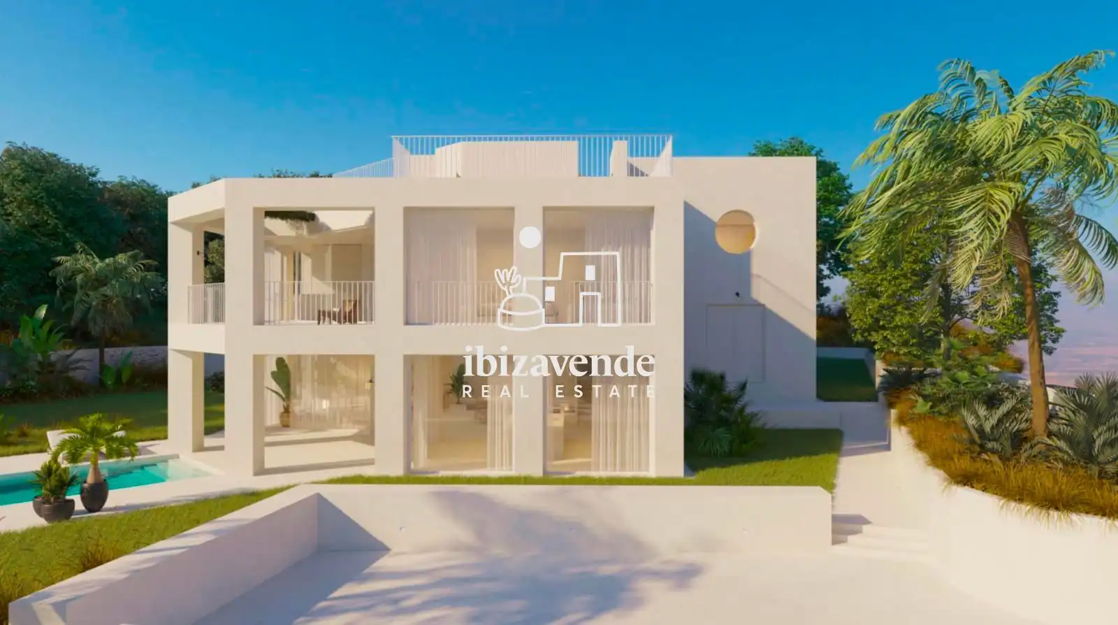 Vista exterior de Casa o xalet en venda en Santa Eulària des Riu amb Aire condicionat, Calefacció i Terrassa