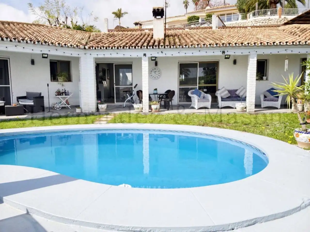 Garden of Houses for sale in Benalmádena  with Air Conditioner, Terrace and Swimming Pool