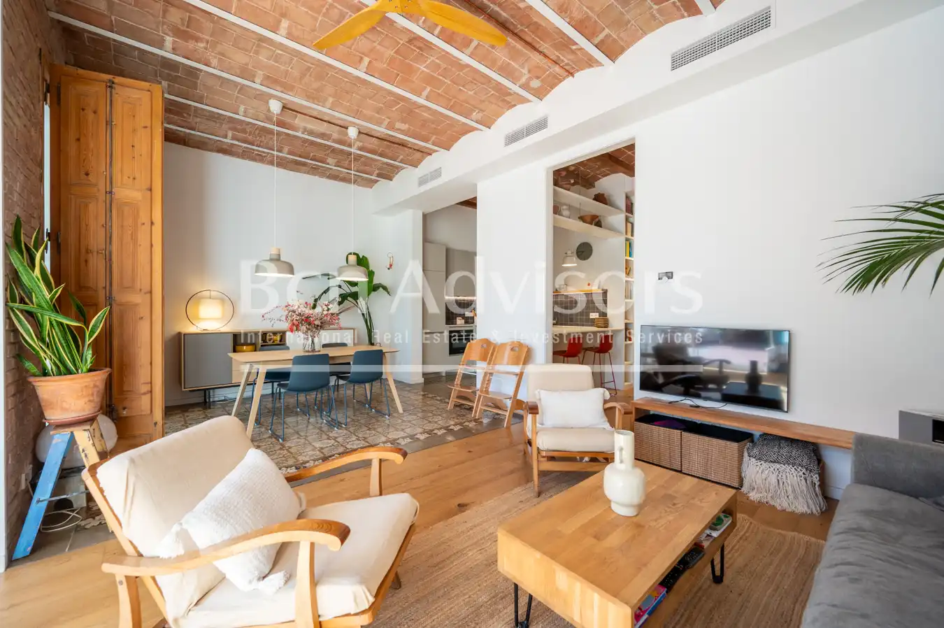 Sala de estar de Piso en venta en Barcelona con Aire acondicionado, Calefacción y Parquet
