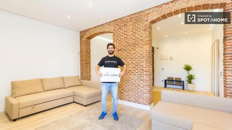 Living room of Flat for rent in Madrid  with Air Conditioner, Heating and Furnished