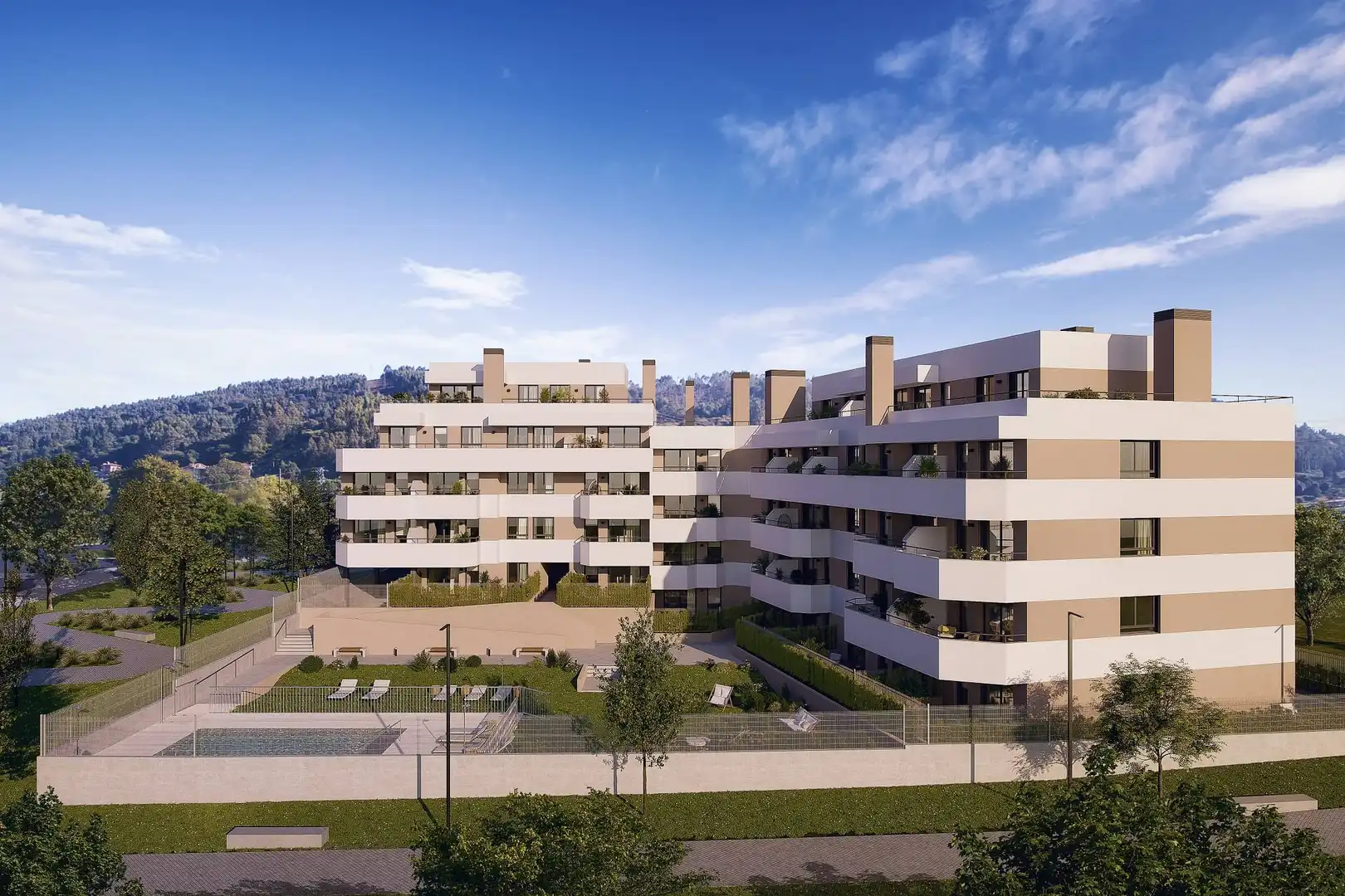 Vista exterior de Pis en venda en Oviedo  amb Calefacció, Jardí privat i Terrassa