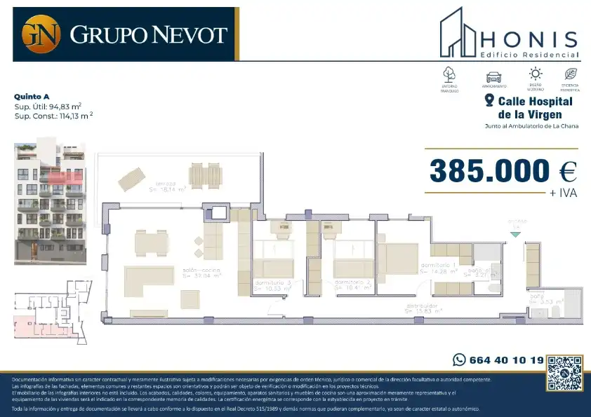 Piso en venta en Calle Hospital de la Virgen, 9, Angustias - Chana - Encina