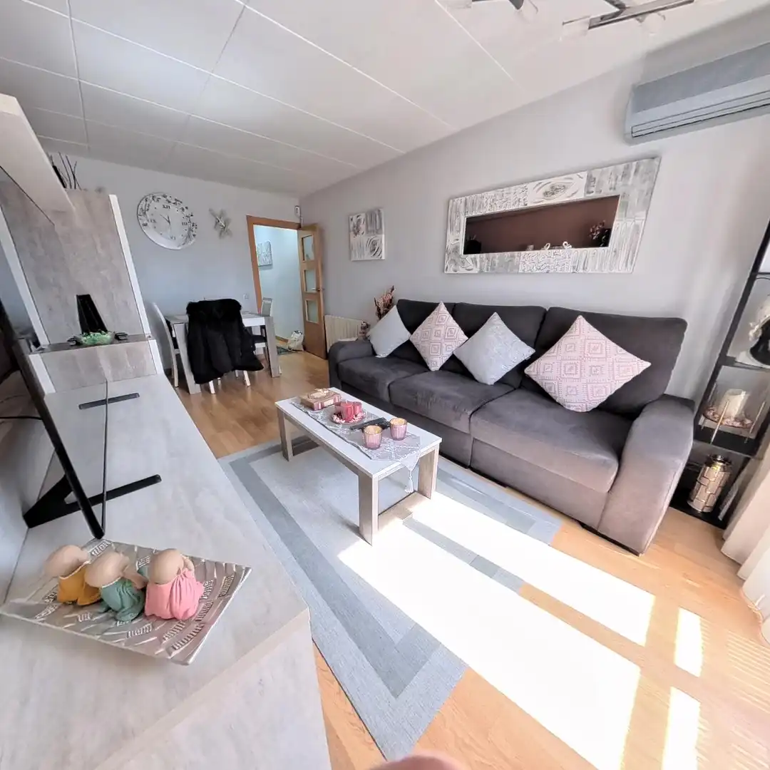 Sala d'estar de Pis en venda en  Barcelona Capital amb Aire condicionat, Parquet i Balcó