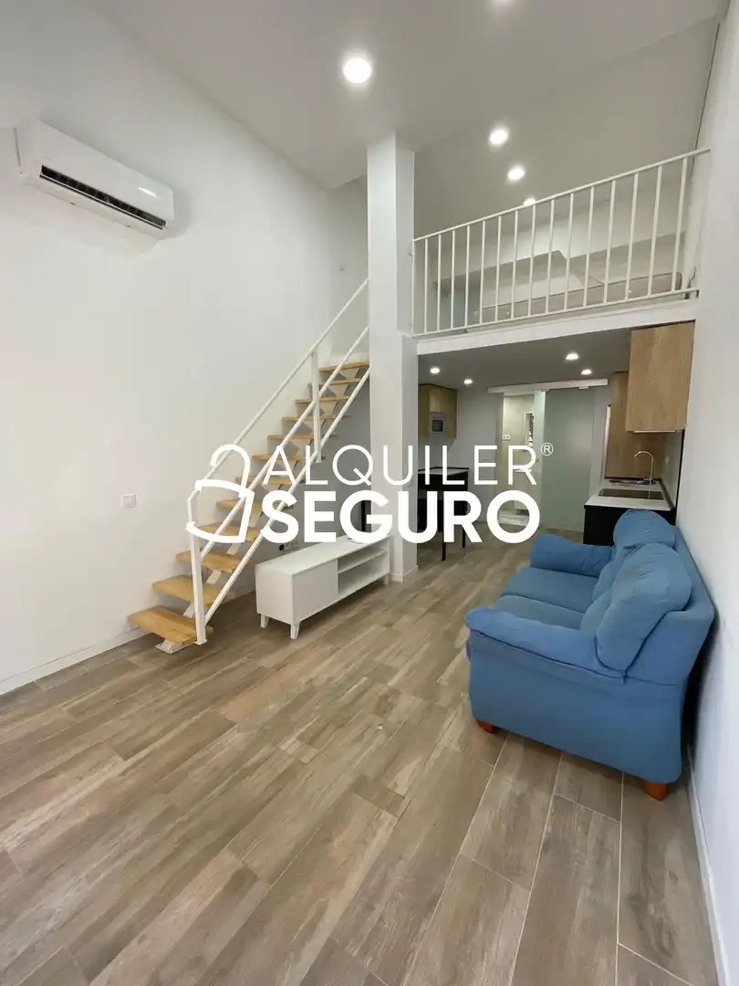 Sala d'estar de Loft de lloguer en Madrid amb Aire condicionat