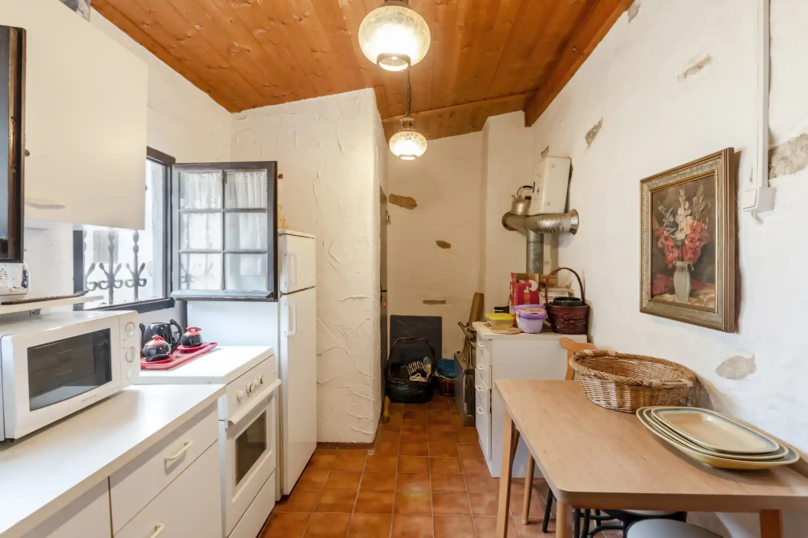 Cuina de Finca rústica en venda en Banyeres del Penedès amb Jardí privat, Parquet i Piscina