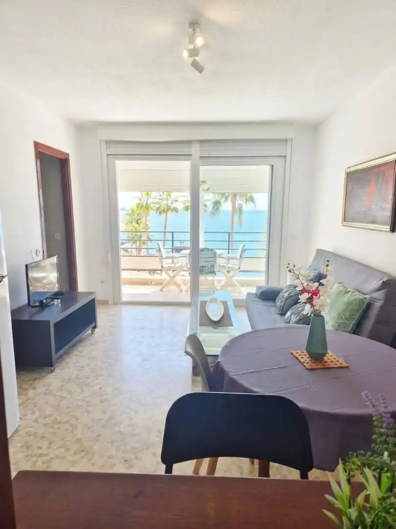 Sala de estar de Apartamento de alquiler en Benalmádena con Terraza, Amueblado y Piscina comunitaria