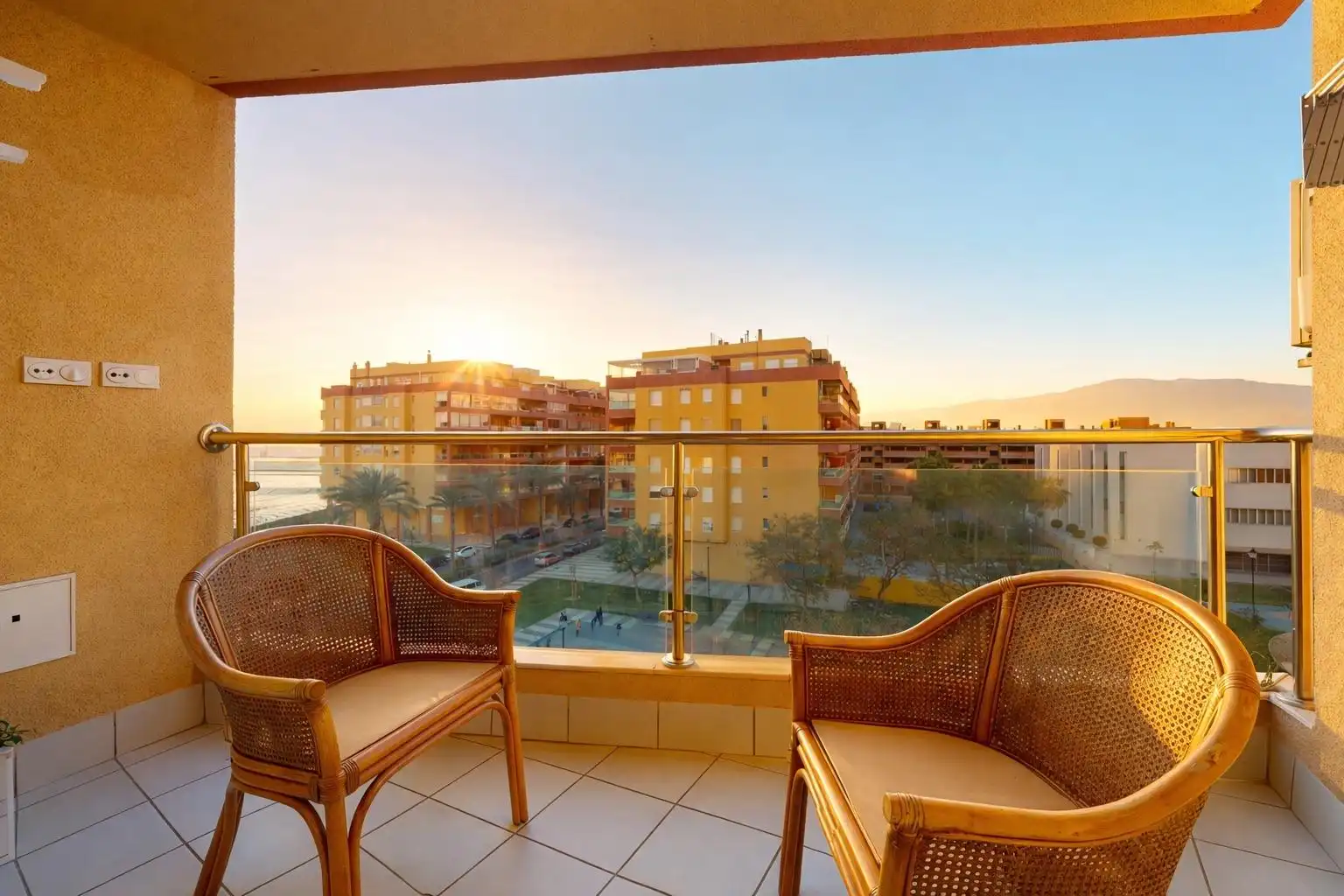 Balcony of Flat for rent in Roquetas de Mar  with Air Conditioner, Heating and Private garden