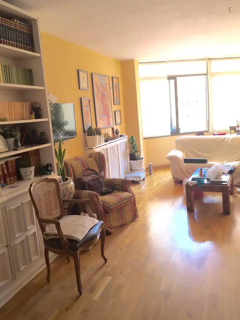 Sala de estar de Apartamento para compartir en Barcelona con Aire acondicionado, Calefacción y Amueblado