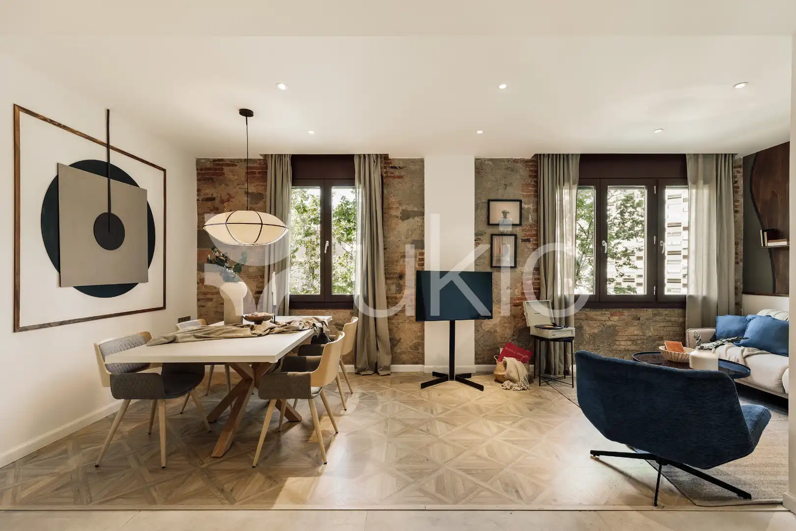 Living room of Apartments for rent in Barcelona  with Air Conditioner, Heating and Furnished