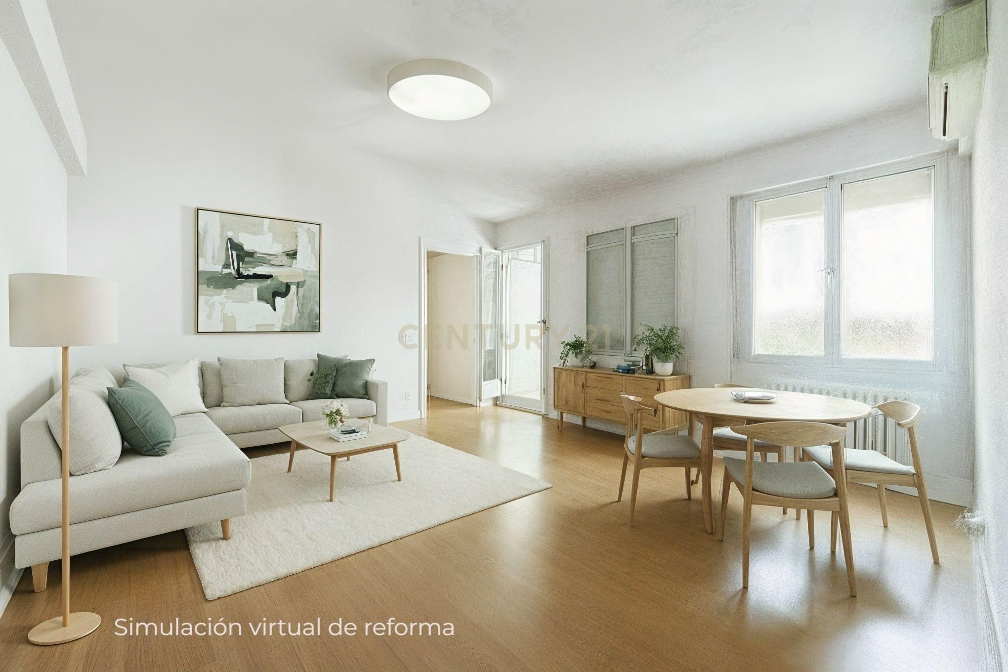 Living room of Flat for sale in  Madrid Capital  with Air Conditioner and Balcony