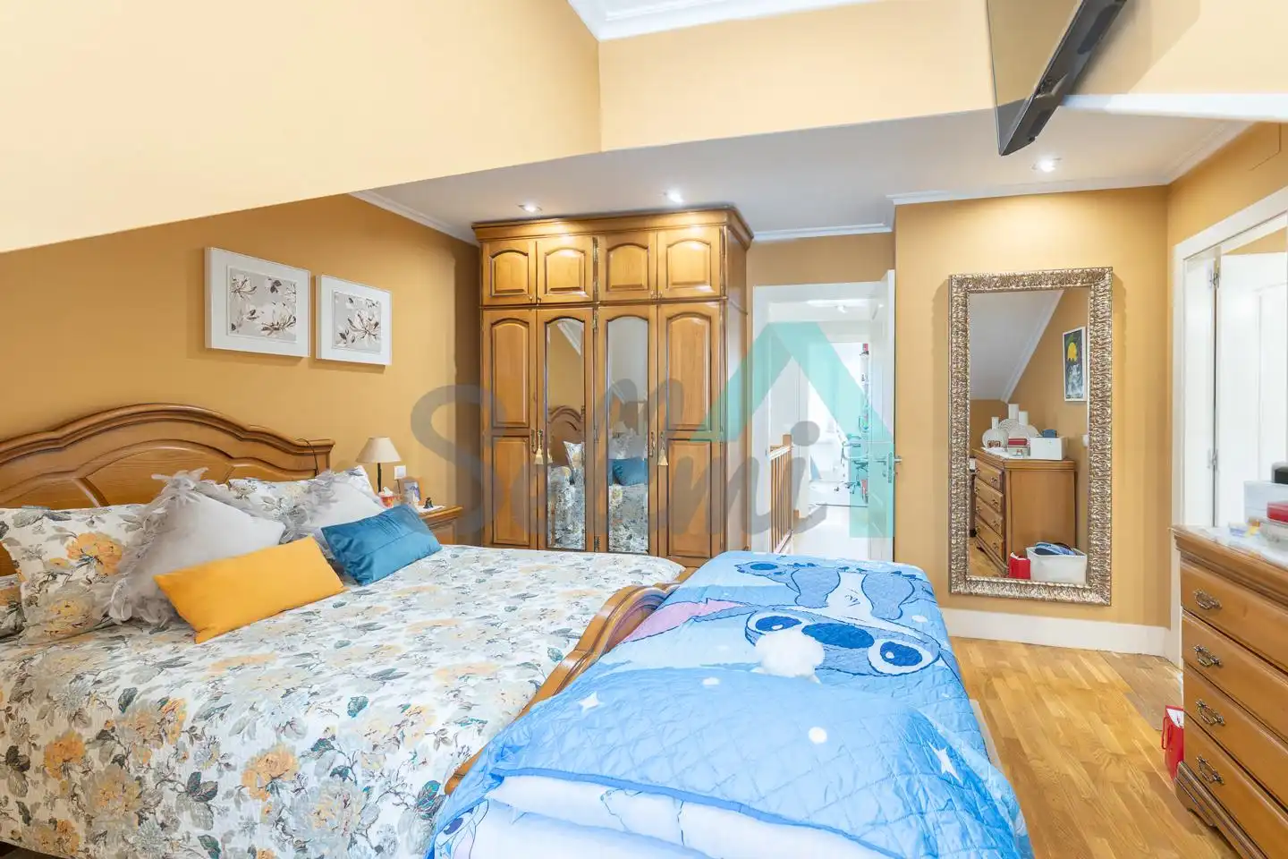 Schlafzimmer von Einfamilien-Reihenhaus zum Verkauf in Vegadeo mit Heizung, Privatgarten und Terrasse