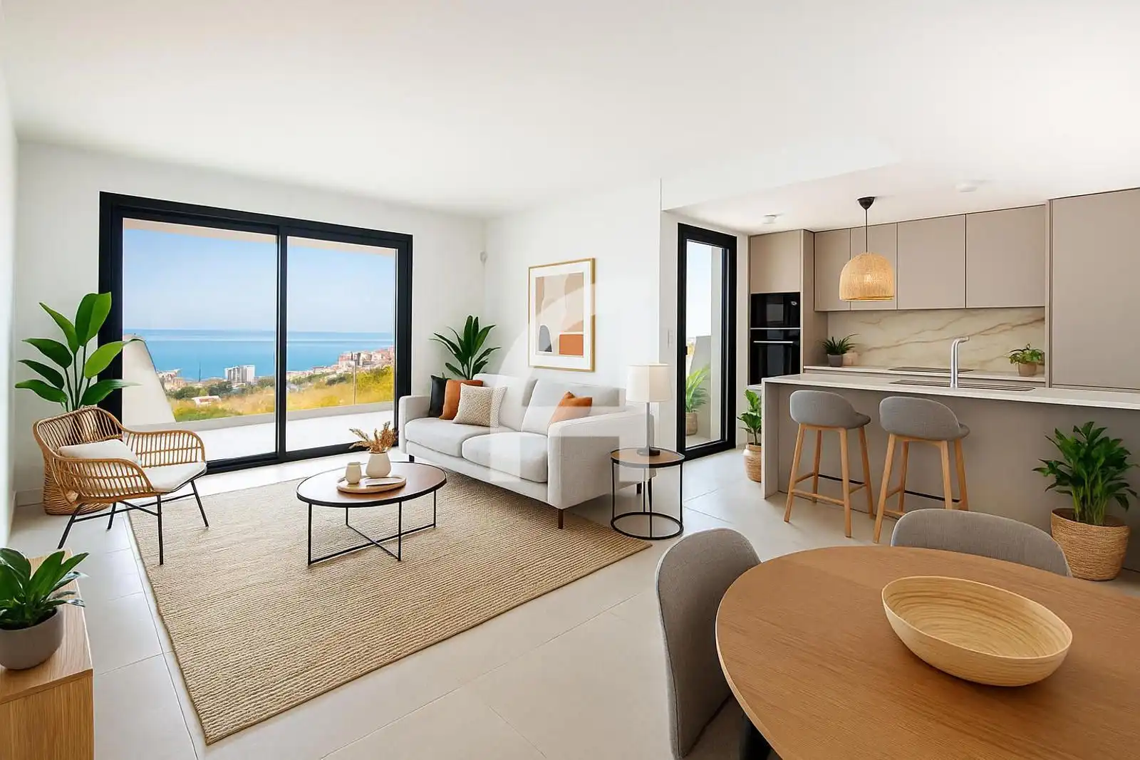 Living room of Flat for sale in Fuengirola  with Air Conditioner, Heating and Parquet flooring
