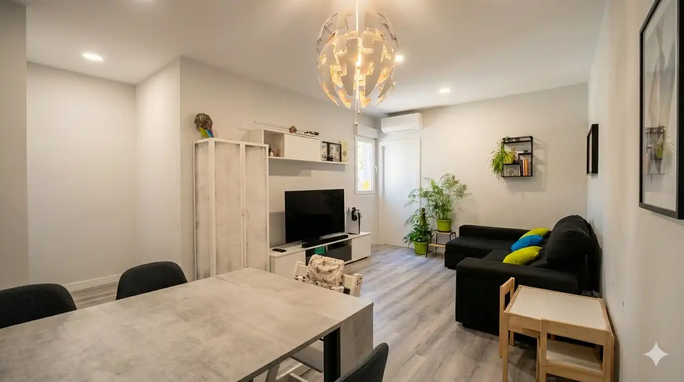 Sala de estar de Piso en venta en  Madrid Capital con Aire acondicionado, Calefacción y Amueblado