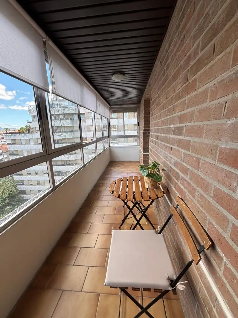 Balcony of Flat for rent in  Pamplona / Iruña  with Heating, Parquet flooring and Terrace