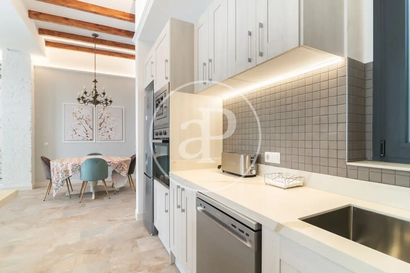 Küche von Wohnung zum Verkauf in Valencia mit Klimaanlage, Heizung und Terrasse