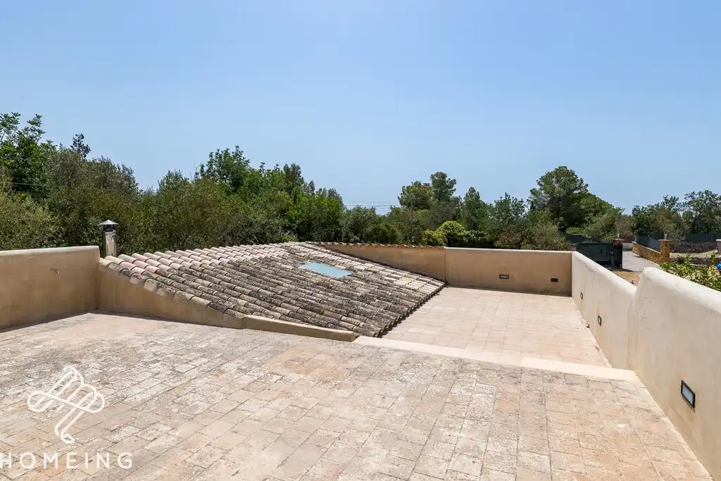 Terrace of Country homes for rent in Llucmajor  with Air Conditioner, Private garden and Swimming Pool