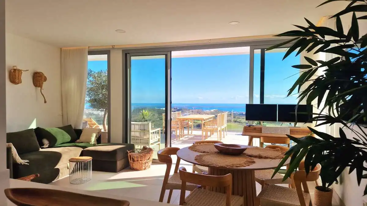 Sala de estar de Ático en venta en Mijas con Aire acondicionado, Piscina y Amueblado