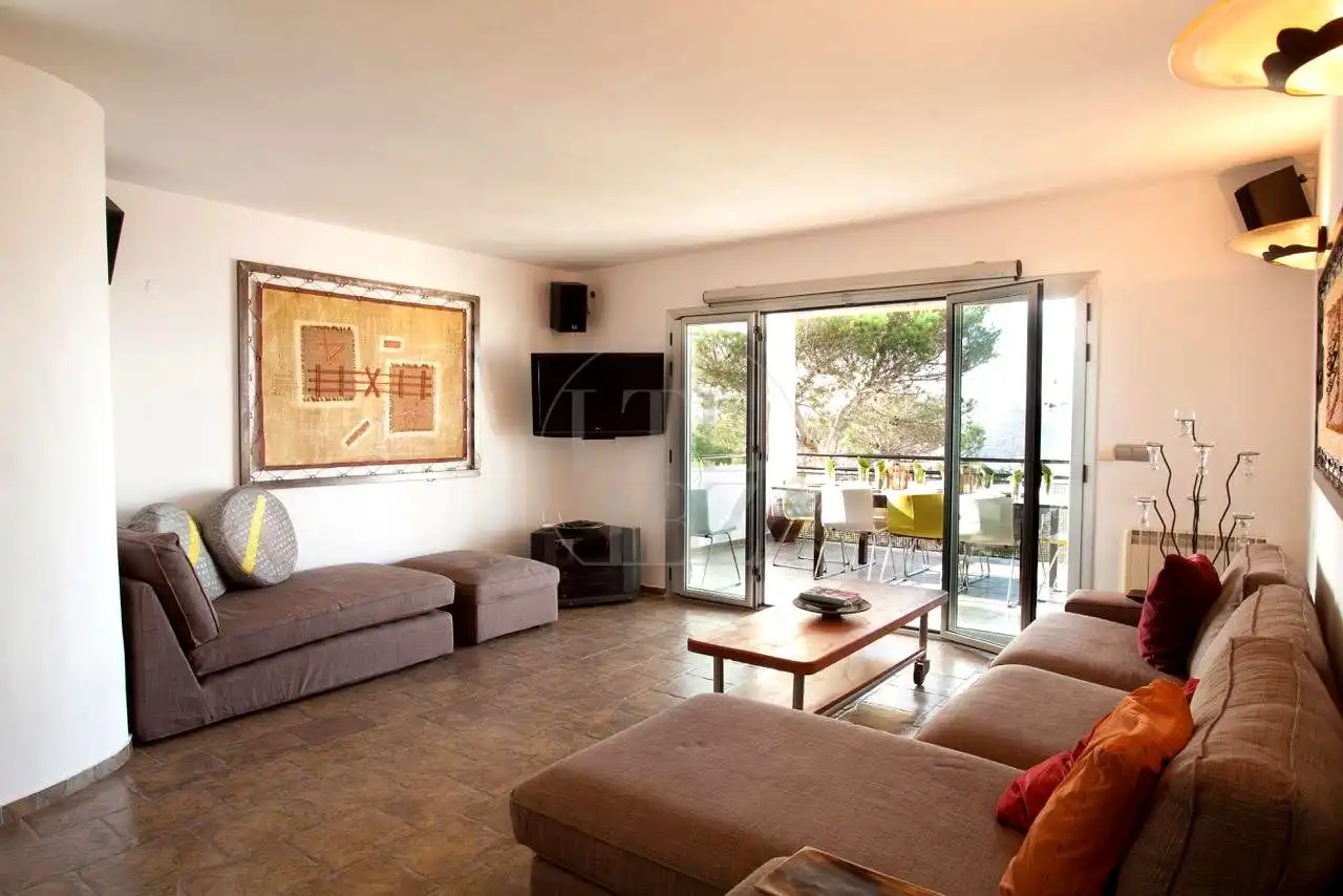 Sala d'estar de Casa o xalet de lloguer en Santa Eulària des Riu amb Aire condicionat, Jardí privat i Terrassa