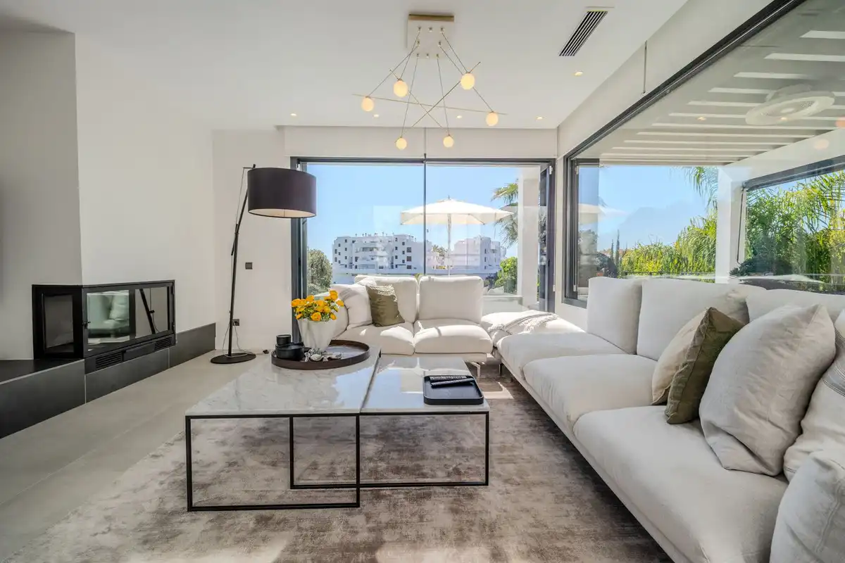 Living room of Houses for sale in Mijas  with Air Conditioner, Private garden and Terrace
