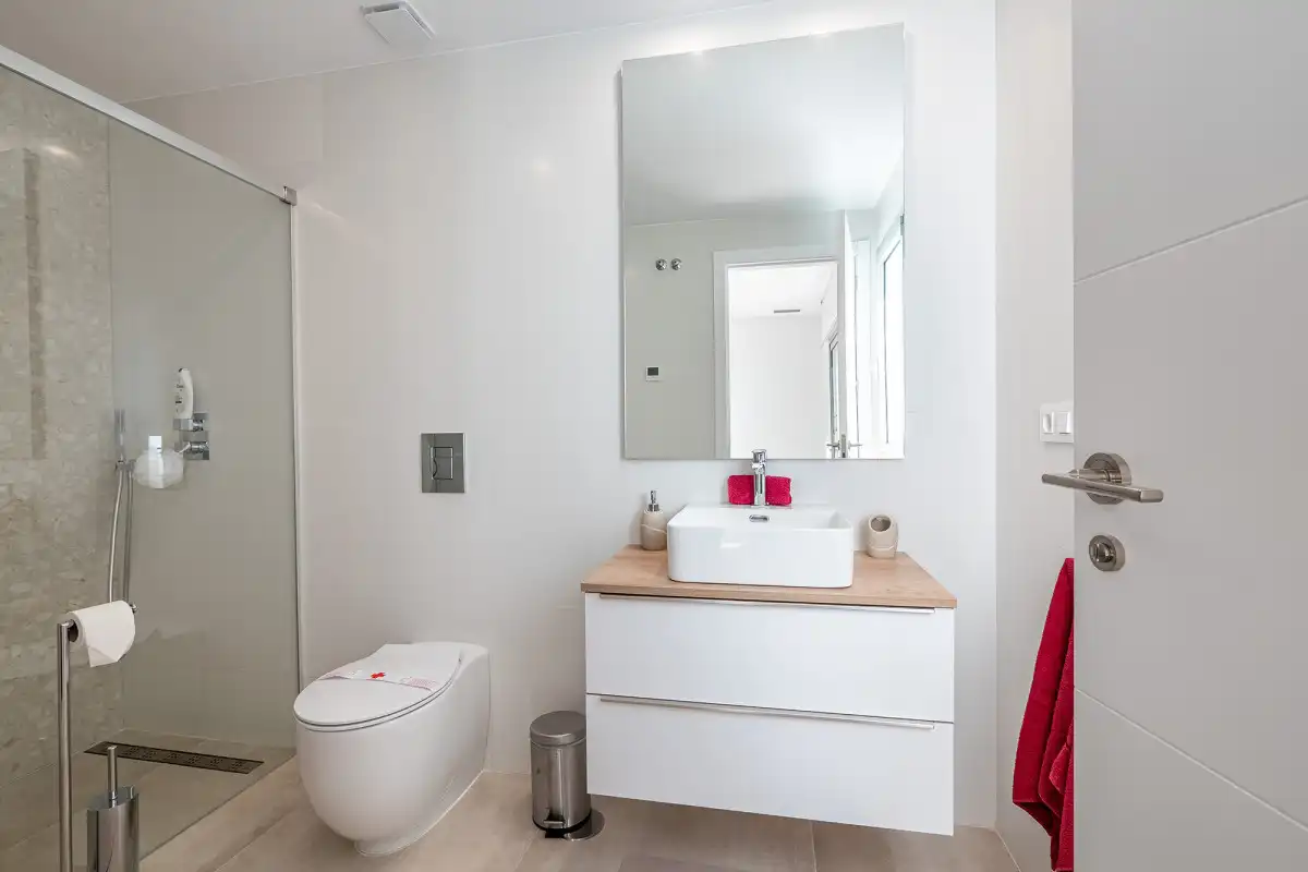 Bany de Casa o xalet en venda en Algorfa amb Jardí privat, Terrassa i Piscina