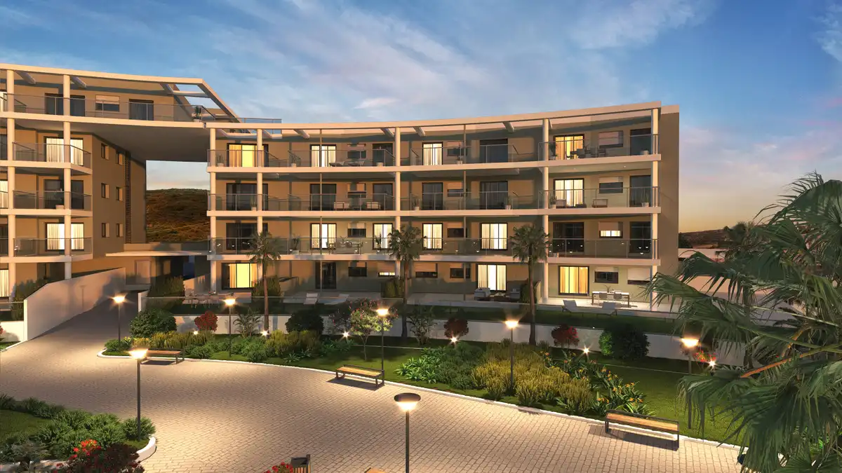 Außenansicht von Erdgeschoss zum Verkauf in Manilva mit Klimaanlage, Terrasse und Abstellraum