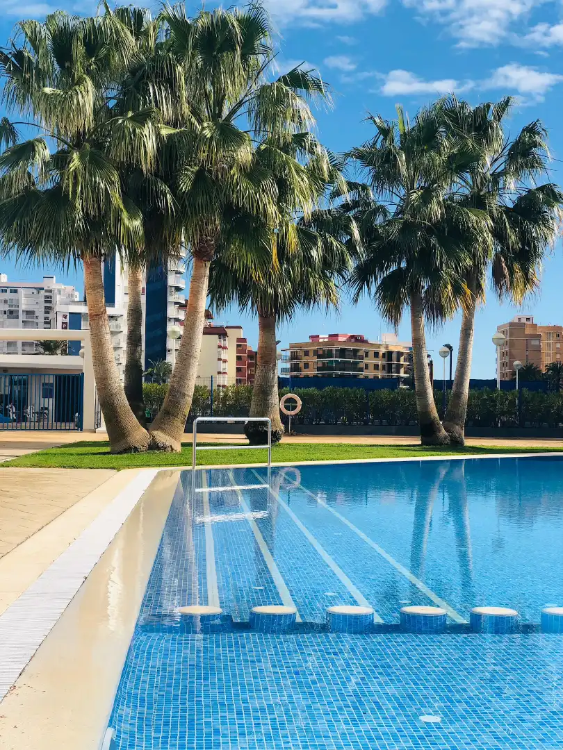 Piscina de Apartamento de alquiler con opción a compra en La Pobla de Farnals con Aire acondicionado, Jardín privado y Trastero