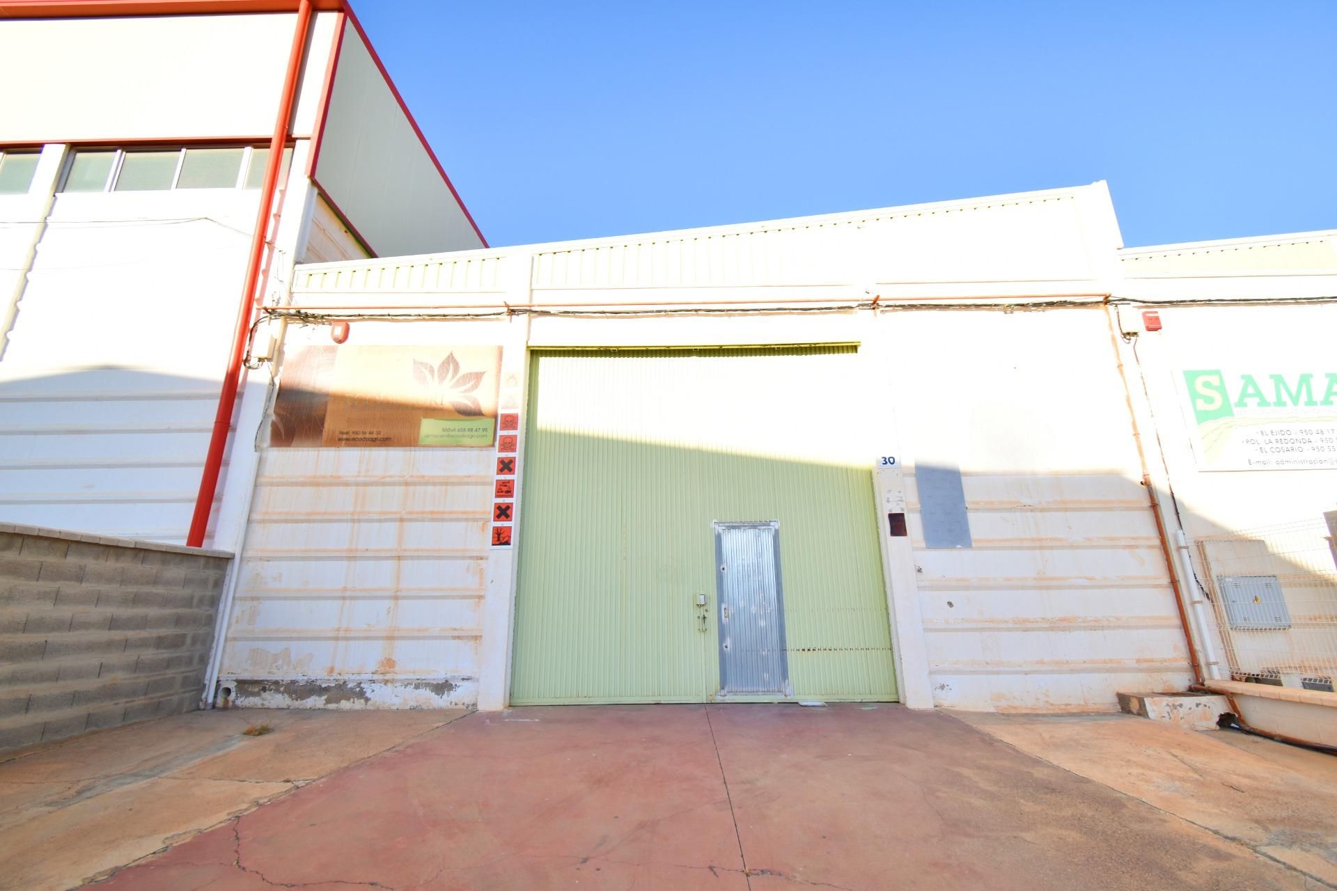 Vista exterior de Nau industrial en venda en El Ejido amb Alarma
