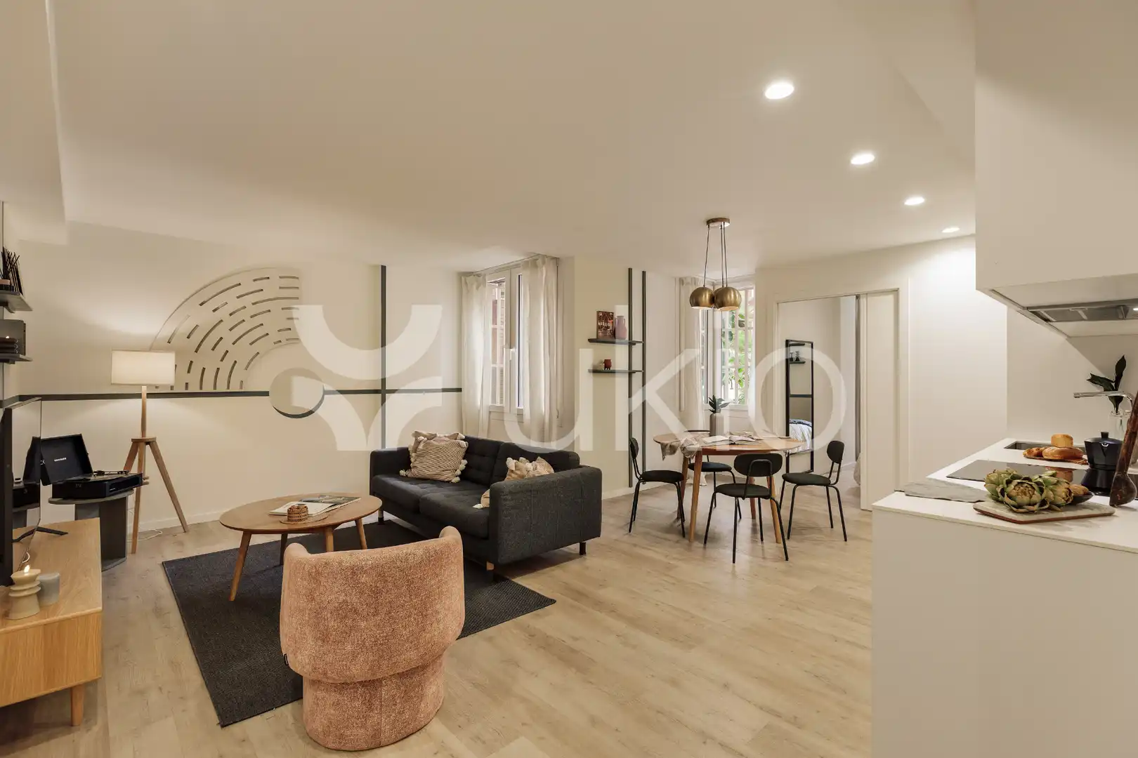 Wohnzimmer von Wohnungen zur Miete in Barcelona mit Klimaanlage, Heizung und Möbliert