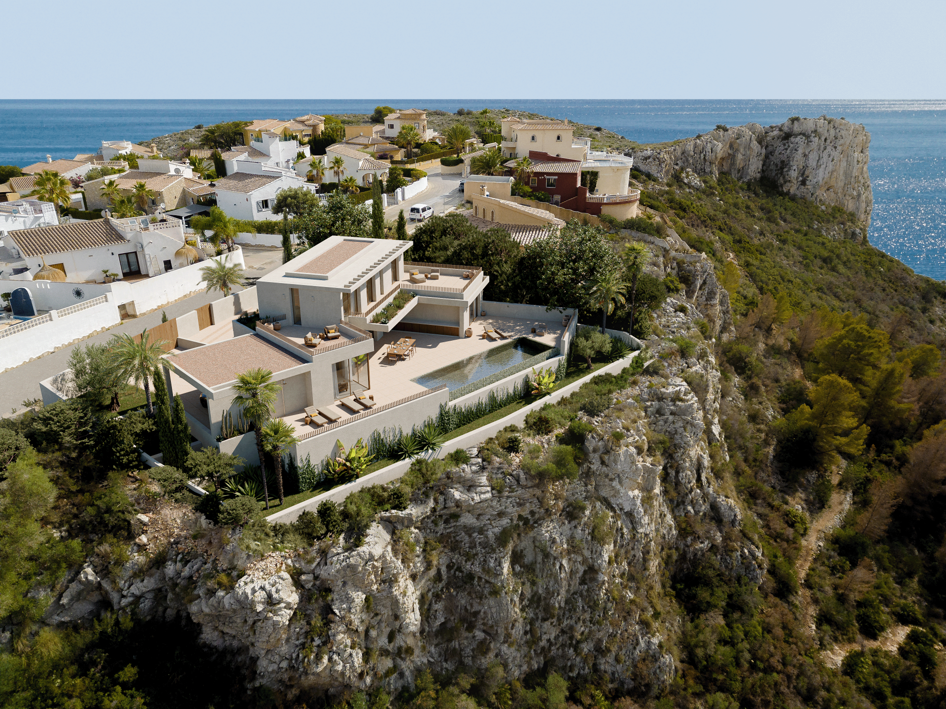 Vista exterior de Casa o xalet en venda en Benitachell / El Poble Nou de Benitatxell amb Aire condicionat, Jardí privat i Terrassa