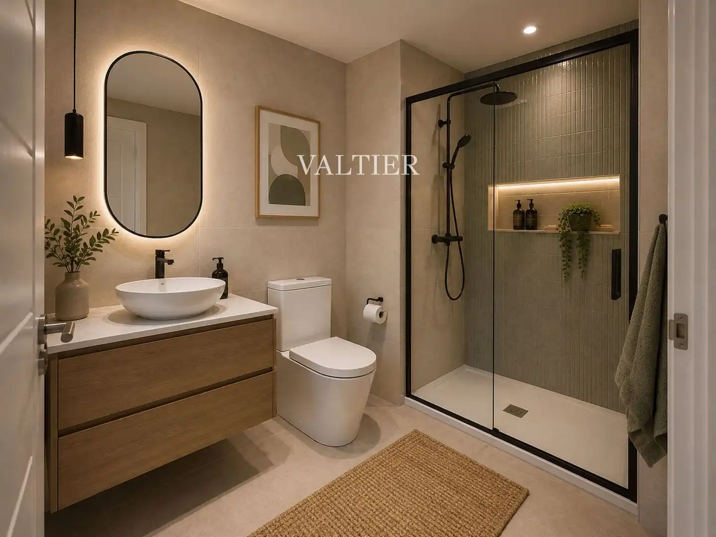 Badezimmer von Wohnung zur Miete in Madrid mit Klimaanlage und Möbliert