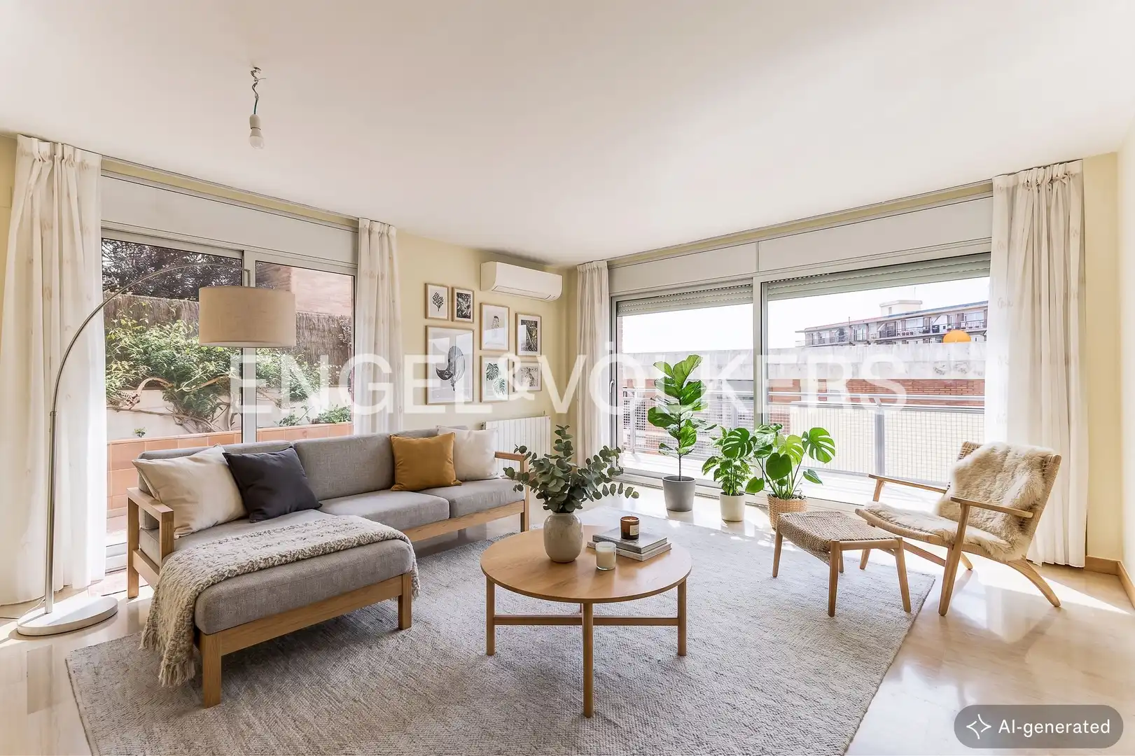 Wohnzimmer von Einfamilien-Reihenhaus zum Verkauf in Barcelona mit Heizung