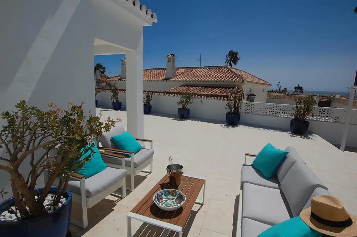 Terrassa de Casa o xalet en venda en Mijas amb Aire condicionat, Jardí privat i Piscina