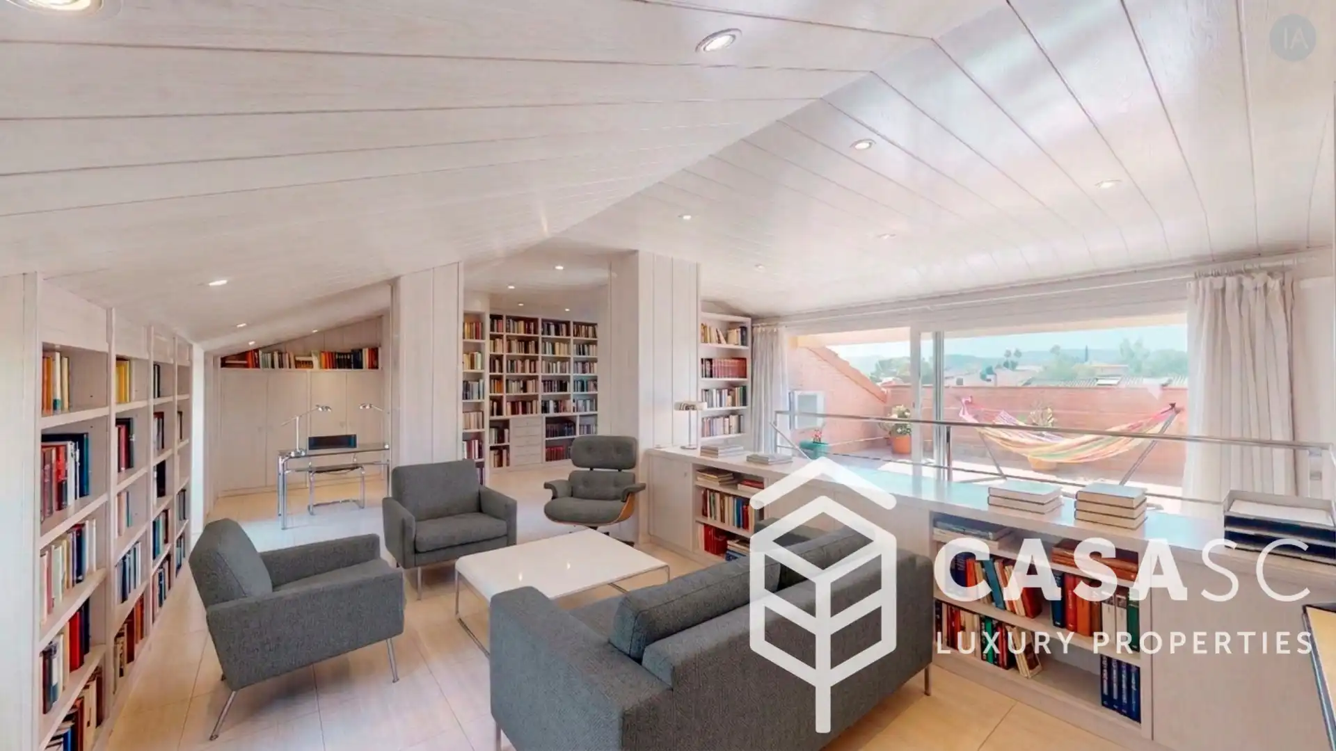 Living room of Attic for sale in Sant Cugat del Vallès  with Air Conditioner, Heating and Parquet flooring