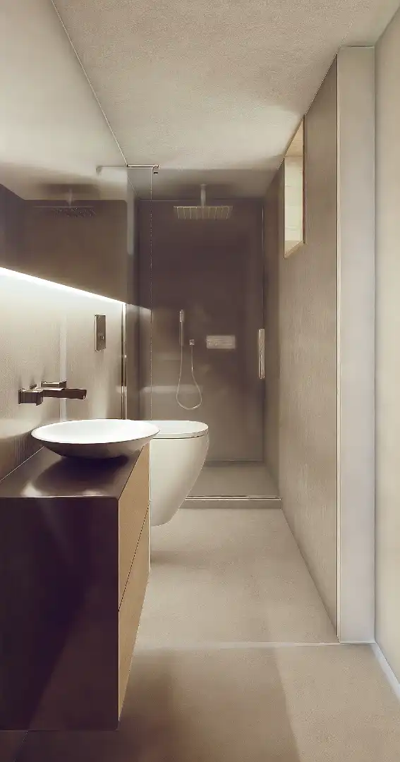 Badezimmer von Erdgeschoss zum Verkauf in Barcelona mit Klimaanlage, Heizung und Ofen