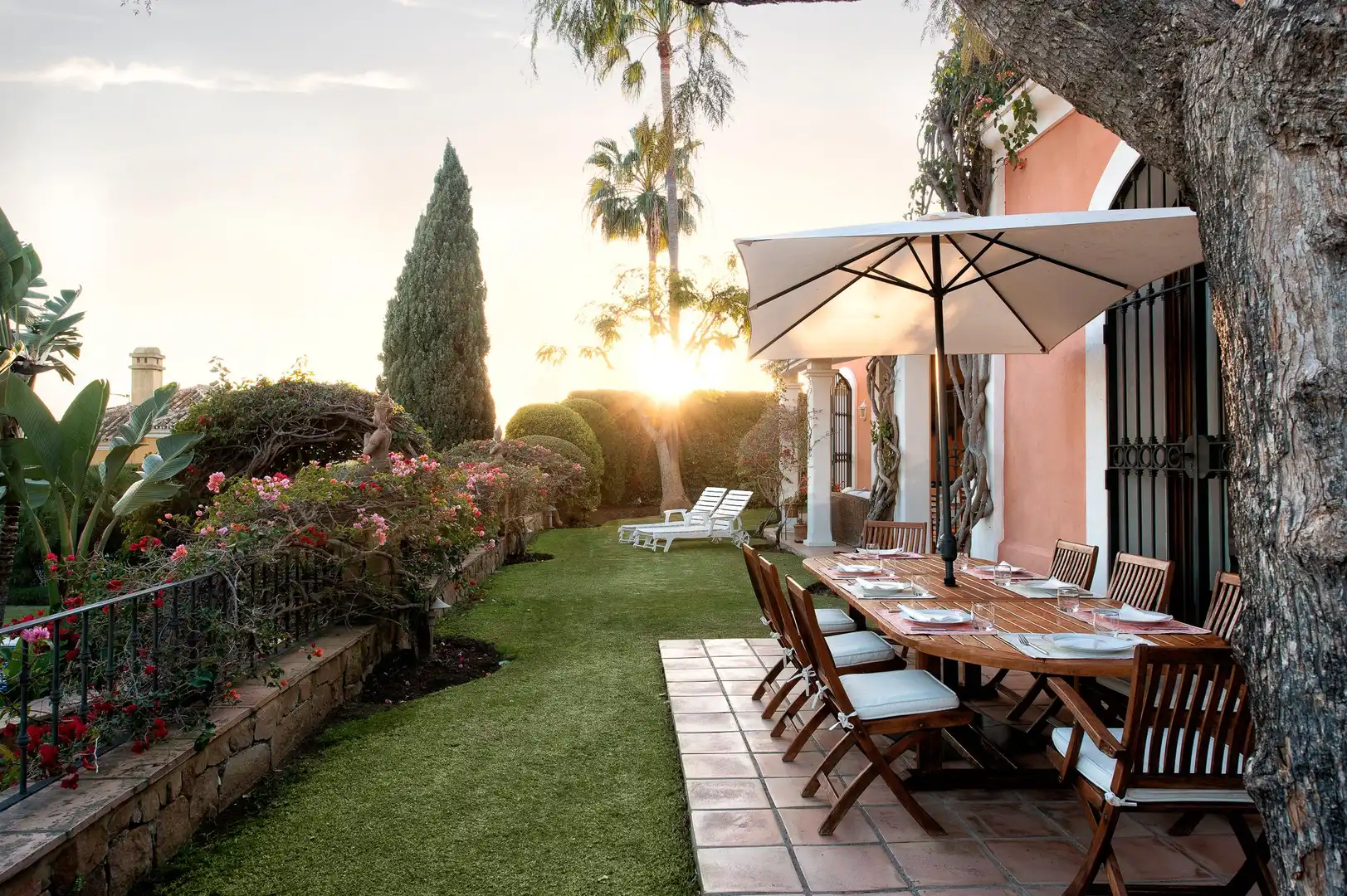 Terraza de Casa o chalet de alquiler en Estepona con Aire acondicionado, Jardín privado y Terraza