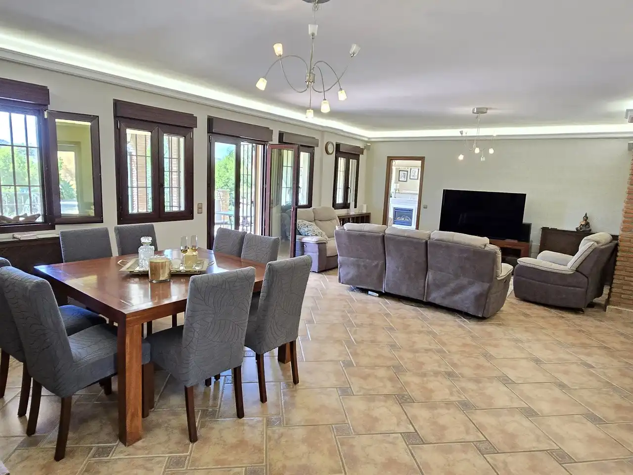 Dining room of Houses for sale in Viñuela  with Air Conditioner, Terrace and Swimming Pool