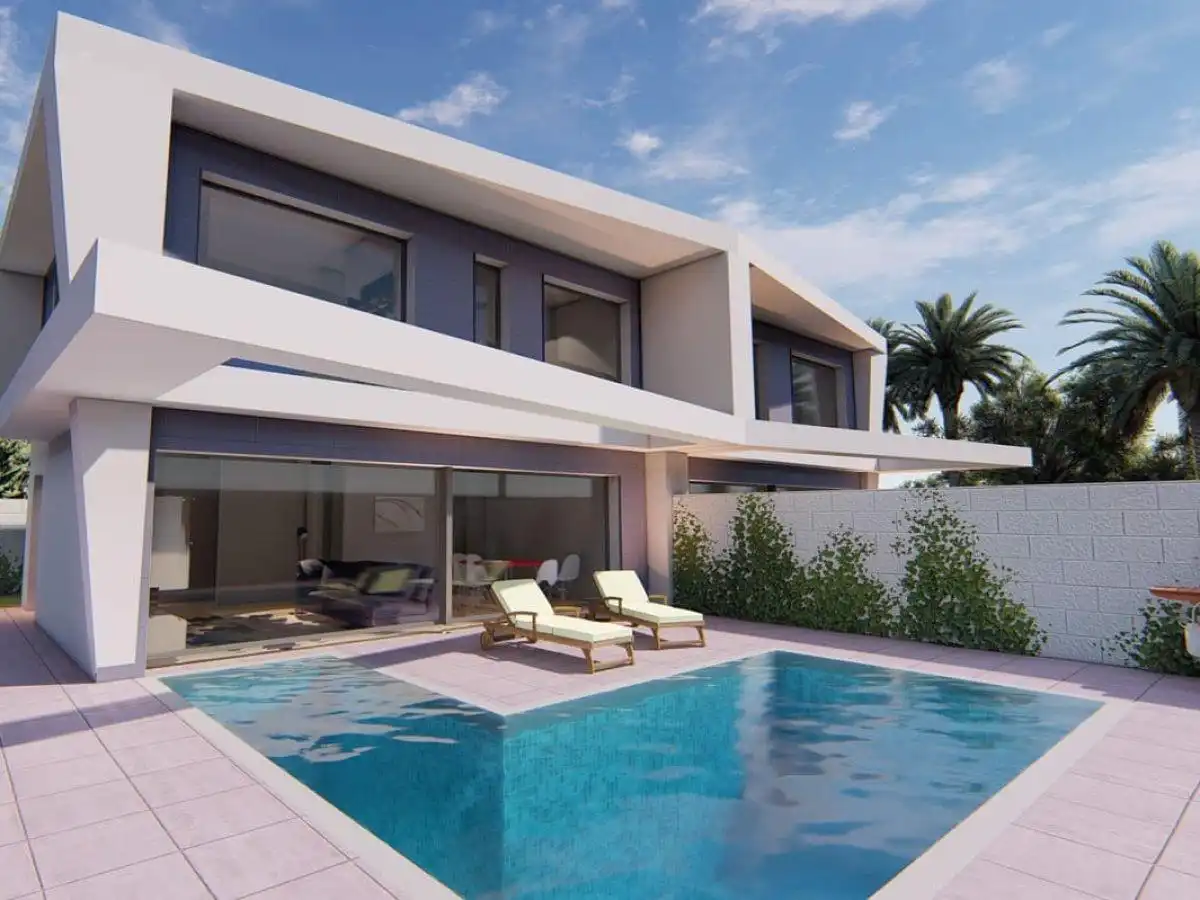 Swimming pool of Houses for rent in Santa Pola  with Air Conditioner, Heating and Private garden