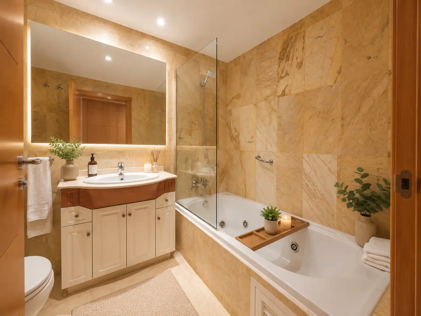 Badezimmer von Erdgeschoss zum Verkauf in Benalmádena mit Terrasse, Möbliert und Gemeinschaftspool