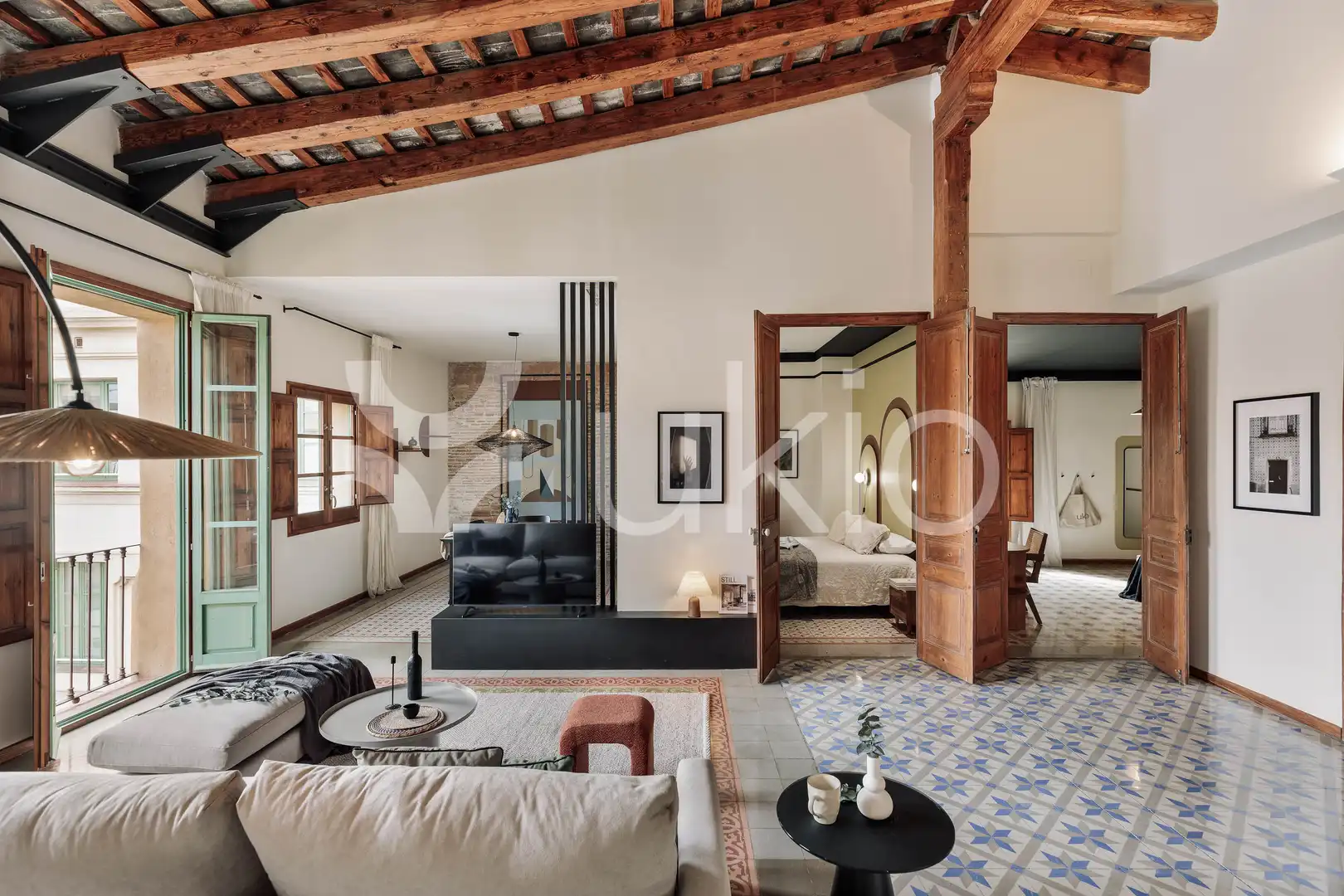 Sala de estar de Apartamento de alquiler en Barcelona con Aire acondicionado, Calefacción y Terraza