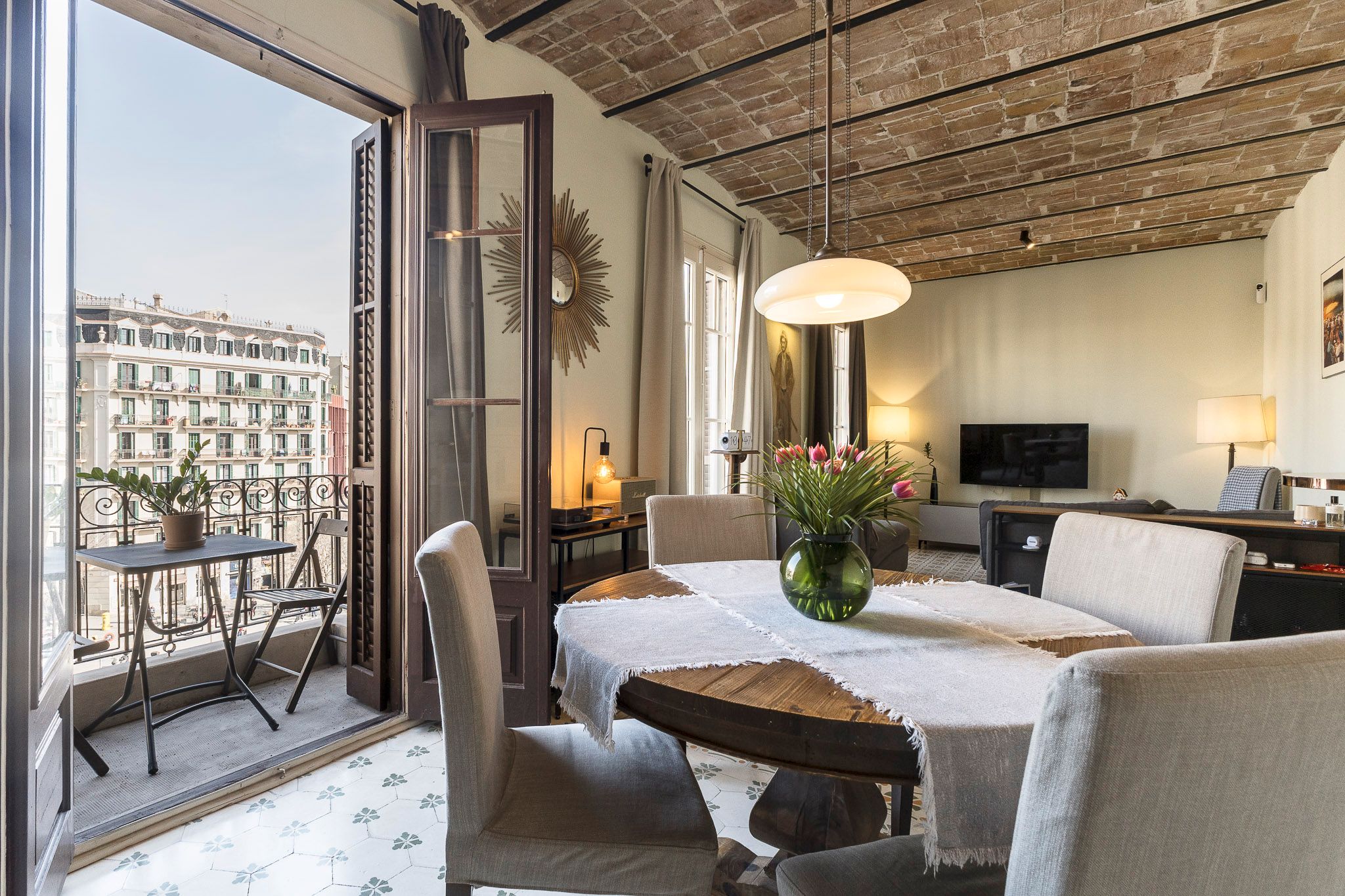 Sala d'estar de Pis de lloguer en  Barcelona Capital amb Aire condicionat, Calefacció i Moblat