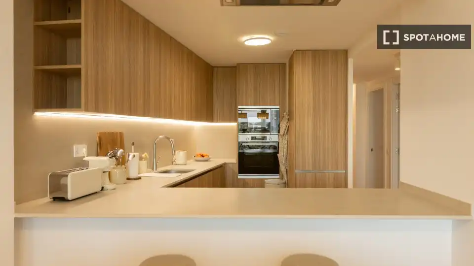 Cocina de Piso de alquiler en Valencia con Aire acondicionado, Calefacción y Amueblado