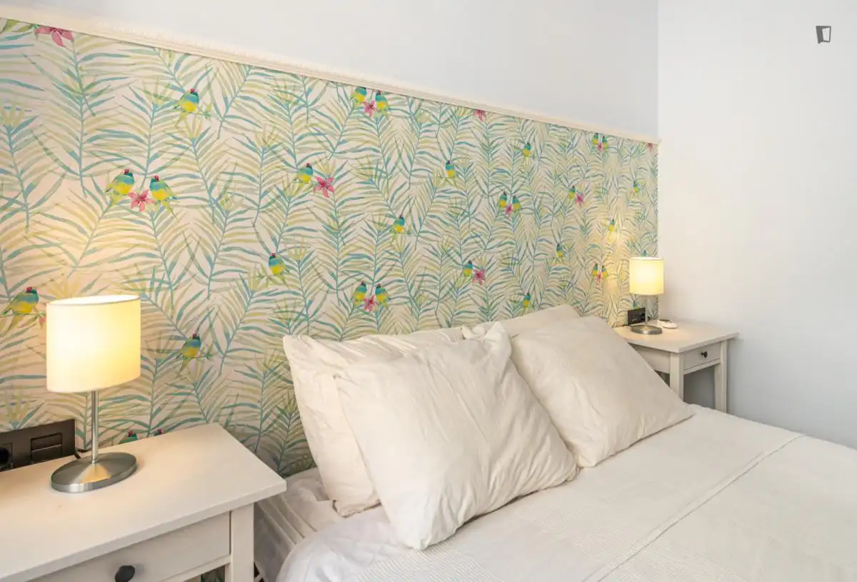 Dormitori de Apartament de lloguer en Málaga amb Aire condicionat, Moblat i Forn