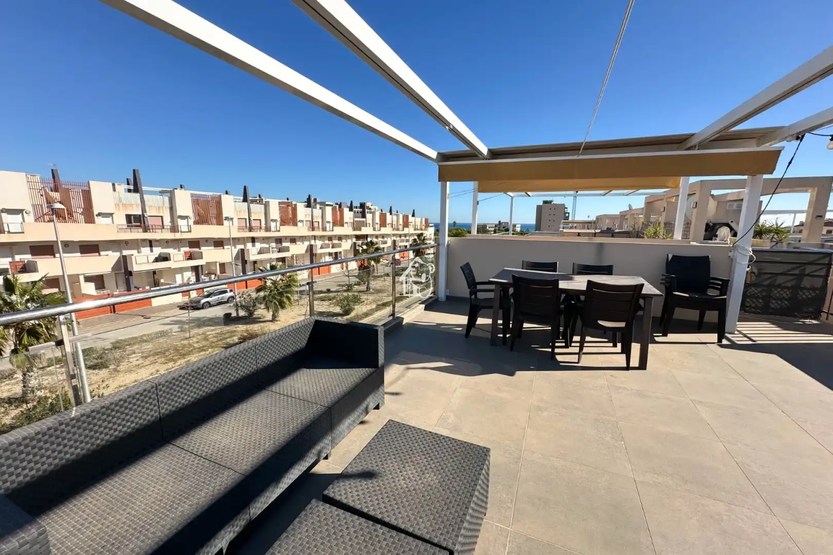 Terrassa de Apartament de lloguer en Pilar de la Horadada amb Aire condicionat, Terrassa i Piscina