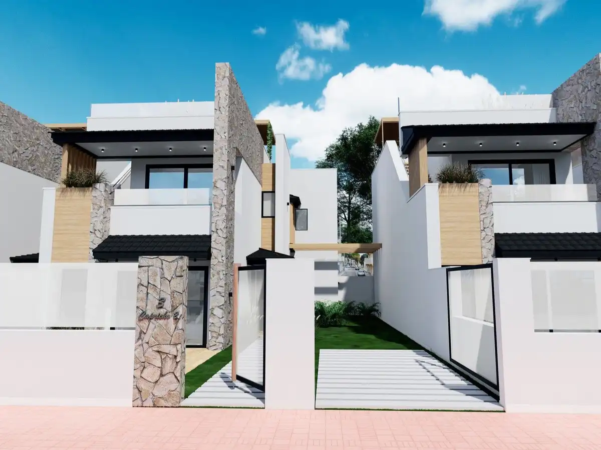 Vista exterior de Casa o chalet en venta en San Pedro del Pinatar con Jardín privado y Piscina