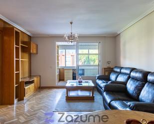 Living room of Flat to rent in  Madrid Capital  with Heating, Private garden and Parquet flooring