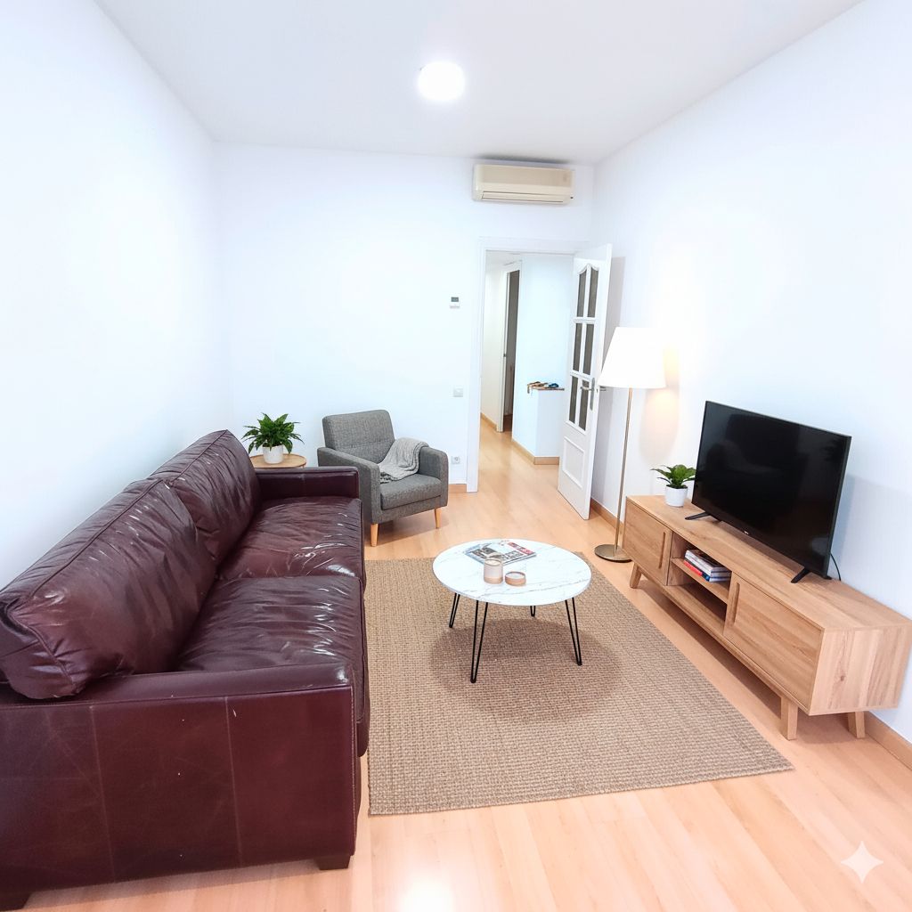 Sala d'estar de Pis en venda en  Barcelona Capital amb Aire condicionat, Parquet i Forn